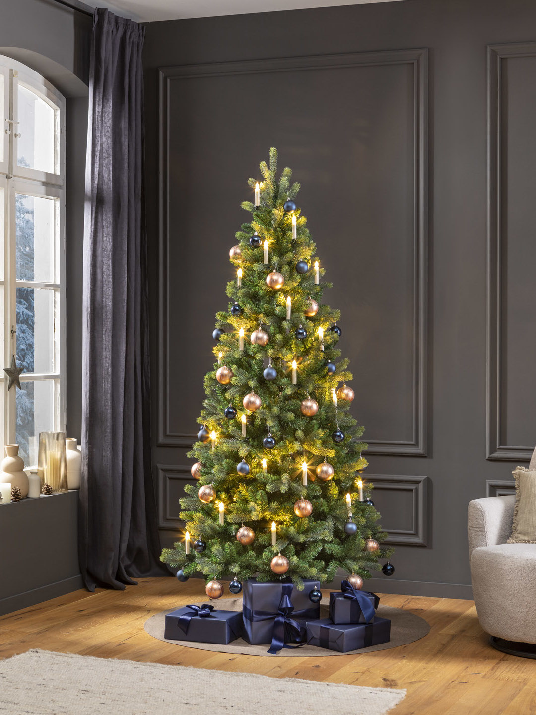 Künstlicher Weihnachtsbaum 120 cm "Schweden" (mit LED Kerzen)